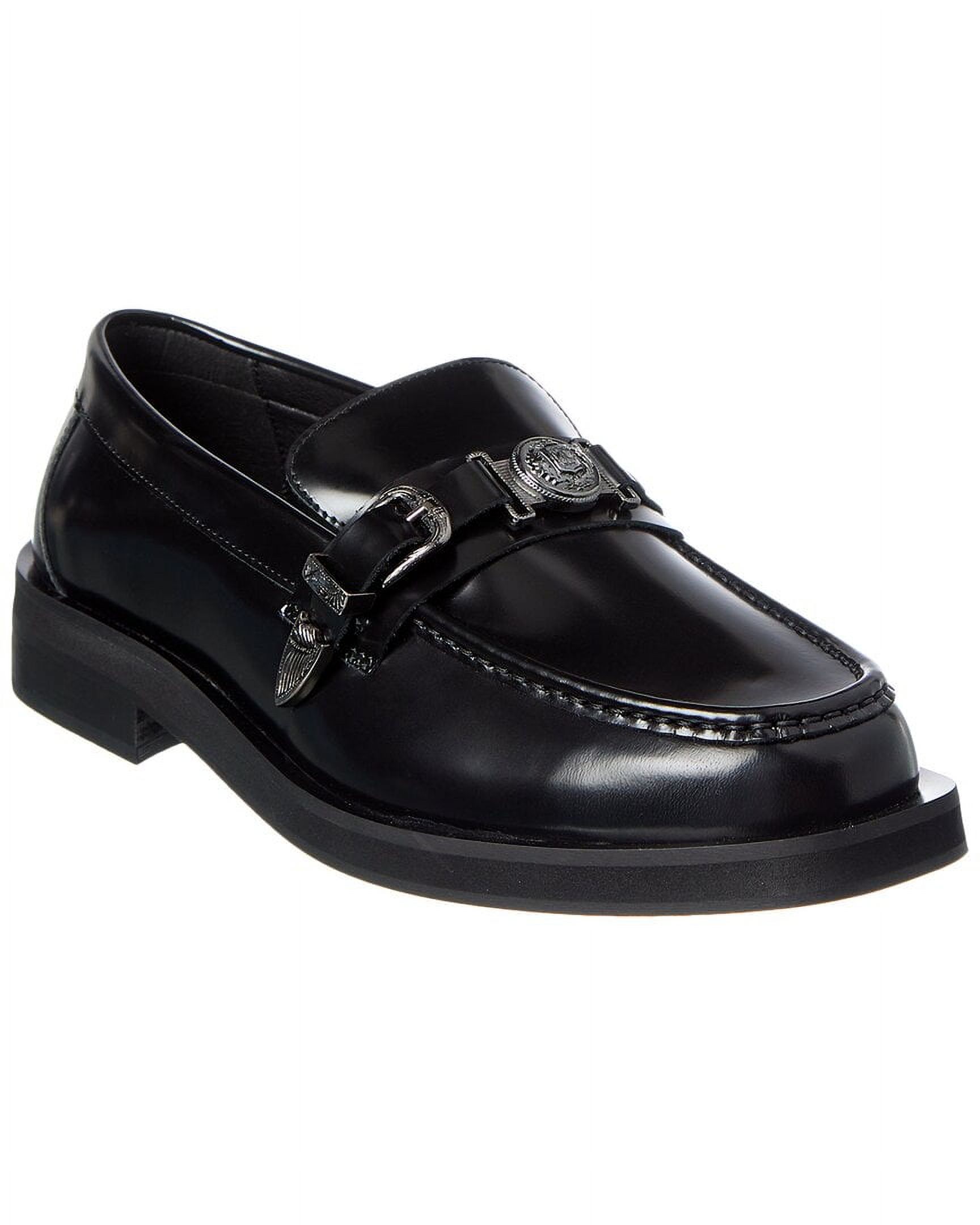KARL LAGERFELD Box Leather Loafer, 8, Black